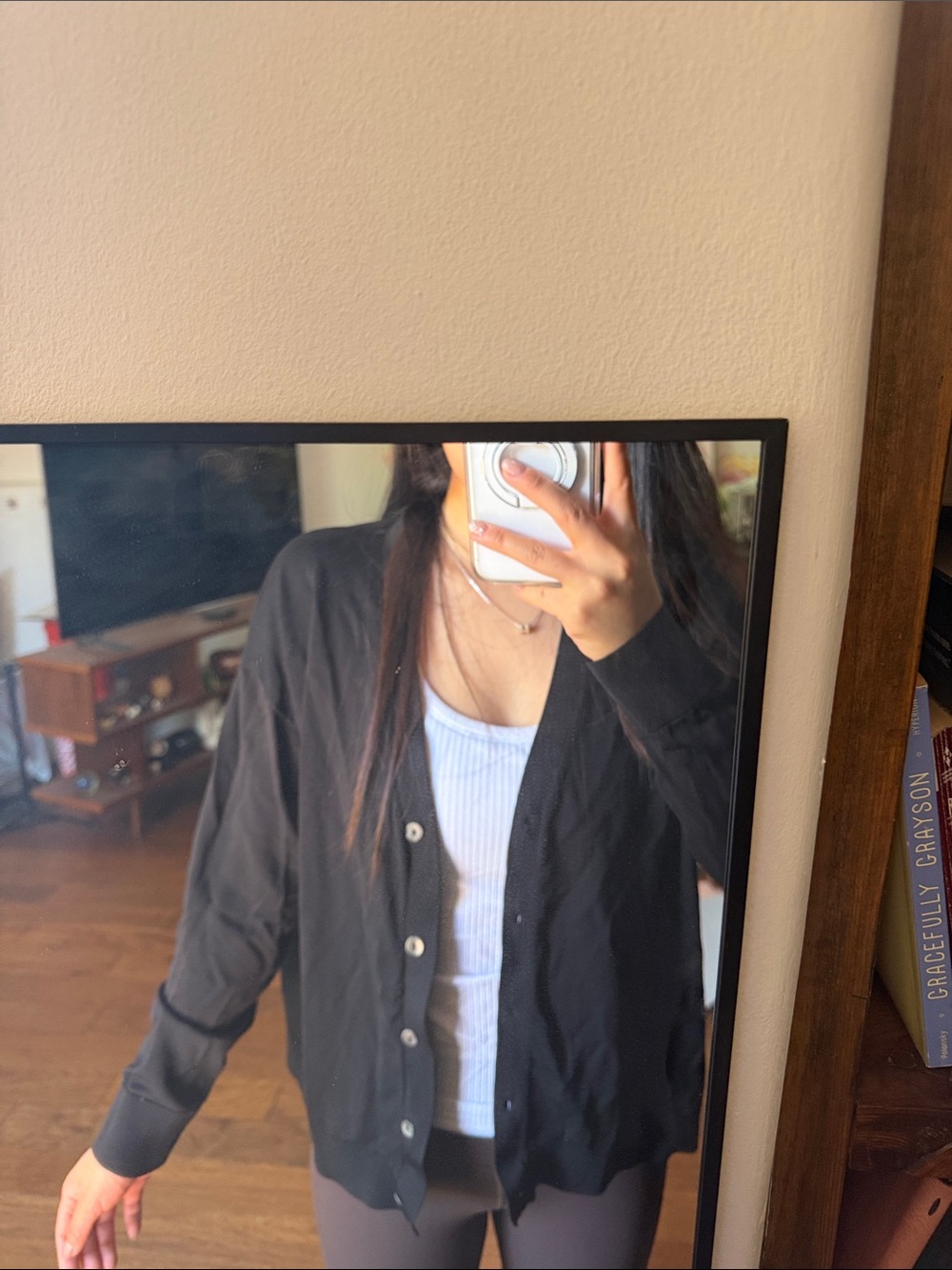 Zara Black Button-Front Cardigan Jacket